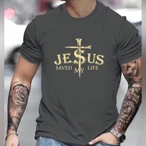 Tell the World that “Jesus Saved Your Life”. Well Made Soft Fitted Poly …